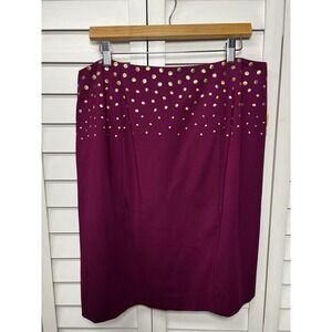 Antonio Melani Studded Stretch Pencil Skirt Women's Size 14 Raspberry NWT